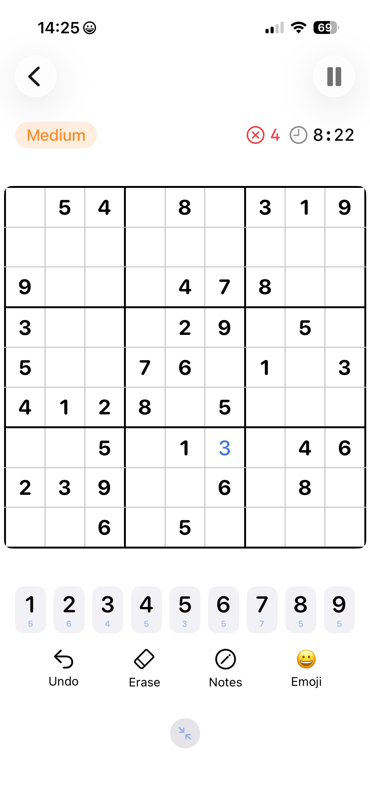Supi Sudoku game board screenshot