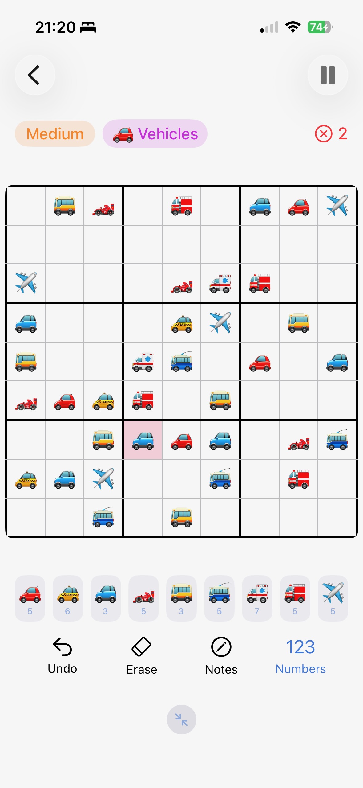 Emoji mode screenshot
